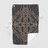 Brown Beige Aztec Pattern Indian Mexican Tribal Golfhandtuch (Insitu)