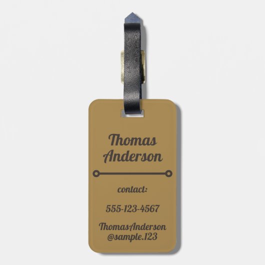 Brown Beige Black Color Combination Gepäckanhänger (Rückseite vertikal)