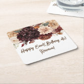 Brown Beige Blume Blumengebäck Party Rechteckiger Pappuntersetzer (angewinkelt)