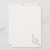 Brown Beige Bouquet Boho Minimal Botanisch Einladung (Rückseite)