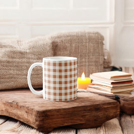 Brown Beige Buffalo Kariert Holiday Kaffeetasse