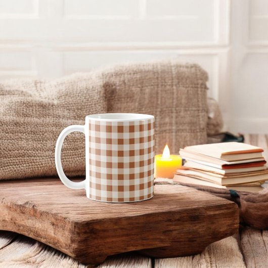Brown Beige Buffalo Kariert Holiday Kaffeetasse