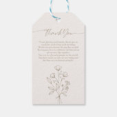 Brown Beige Calligraphy Boho Botanicals Vielen Dan Geschenkanhänger (Rückseite)