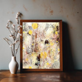 Brown Beige Contemporary Abstract Art Poster