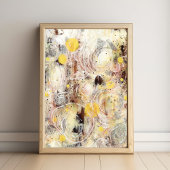 Brown Beige Contemporary Abstract Art Poster