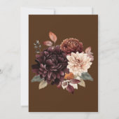 Brown Beige Floral 50. Hochzeitstag Einladung (Rückseite)