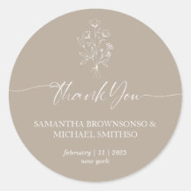 Brown Beige Floral Bouquet Vielen Dank