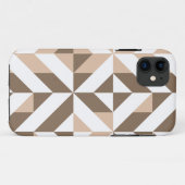 Brown Beige Geometric Cube Pattern Case-Mate iPhone Hülle (Rückseite (Horizontal))