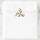 Brown Beige Geometric Cube Pattern Dreieckiger Aufkleber (Tasche)