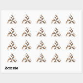Brown Beige Geometric Cube Pattern Dreieckiger Aufkleber (Blatt)