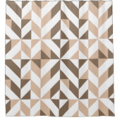 Brown Beige Geometric Cube Pattern Duschvorhang (Vorderseite)
