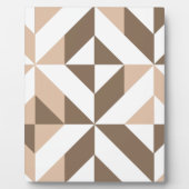 Brown Beige Geometric Cube Pattern Fotoplatte (Vorderseite)