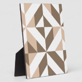 Brown Beige Geometric Cube Pattern Fotoplatte (Seite)