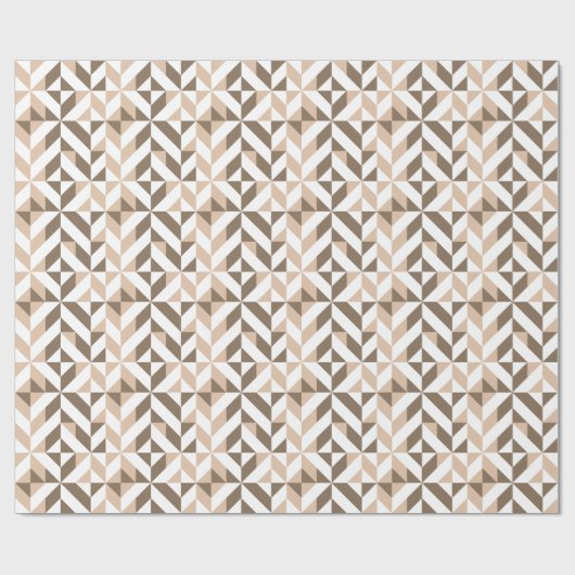 Brown Beige Geometric Cube Pattern Geschenkpapier (Flach)
