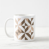 Brown Beige Geometric Cube Pattern Kaffeetasse (Links)
