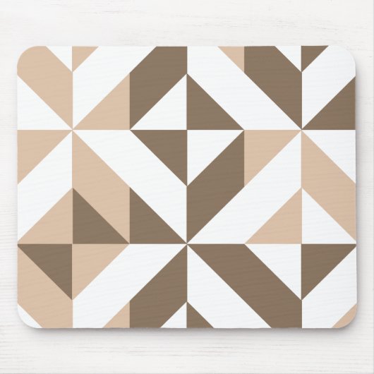 Brown Beige Geometric Cube Pattern Mousepad (Vorne)