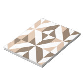 Brown Beige Geometric Cube Pattern Notizblock (Rotiert)