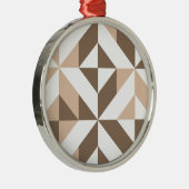 Brown Beige Geometric Cube Pattern Ornament Aus Metall (Rechts)