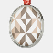 Brown Beige Geometric Cube Pattern Ornament Aus Metall (Links)