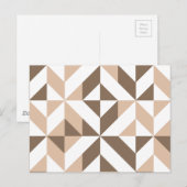Brown Beige Geometric Cube Pattern Postkarte (Vorne/Hinten)