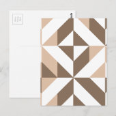 Brown Beige Geometric Cube Pattern Postkarte (Vorne/Hinten)