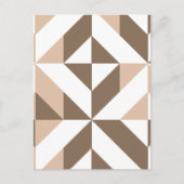 Brown Beige Geometric Cube Pattern Postkarte (Vorderseite)