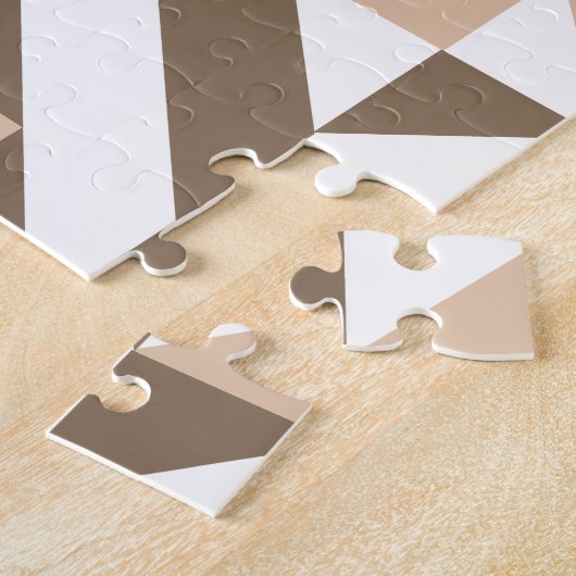 Brown Beige Geometric Cube Pattern Puzzle (Seite)