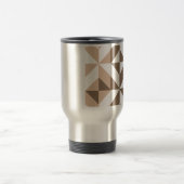 Brown Beige Geometric Cube Pattern Reisebecher (Mittel)