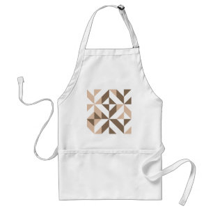 Brown Beige Geometric Cube Pattern Schürze