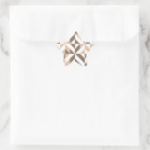 Brown Beige Geometric Cube Pattern Stern-Aufkleber (Tasche)