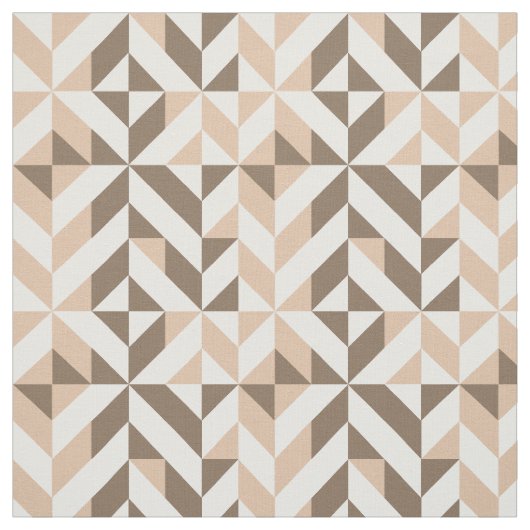 Brown Beige Geometric Deko Cube Pattern Stoff (Muster)