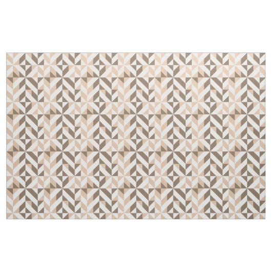 Brown Beige Geometric Deko Cube Pattern Stoff (Fat Quarter (45,7 x 55,9 cm))