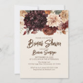 Brown Beige Ivory Blume Brautparty Einladung (Vorderseite)