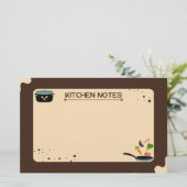 Brown Beige Kitchen Notes Cartoon Zeichnungen Briefpapier (Stehend Vorderseite)