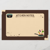 Brown Beige Kitchen Notes Cartoon Zeichnungen Briefpapier (Vorderseite)