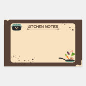 Brown Beige Kitchen Notes Cartoon Zeichnungen Rechteckiger Aufkleber (Vorderseite)