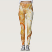 Brown & Beige Marmordrucke Leggings (Vorderseite)