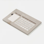 Brown Beige Minimalistischer Monatskalender Post-it Klebezettel (angewinkelt)