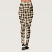 Brown Beige Pied De Poule Houndstooth Leggings (Rückseite)