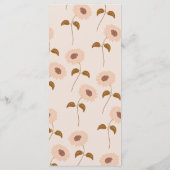 Brown Beige Retro Y2K Hippie Sonnenblumenmuster Menükarte (Rückseite)