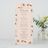 Brown Beige Retro Y2K Hippie Sonnenblumenmuster Programm (Stehend Vorderseite)