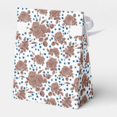 Brown beige rose flowers on polka dot background  geschenkschachtel (Rückseite)
