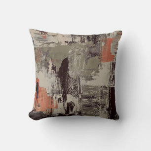 Brown Beige Rust & Green Artistic Abstrakt Kissen