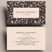 Brown Beige Rust Terrazzo Pattern Interior Design Visitenkarte