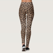 Brown Beige Safari Wild Cat Skin Leopard Pattern Leggings (Rückseite)