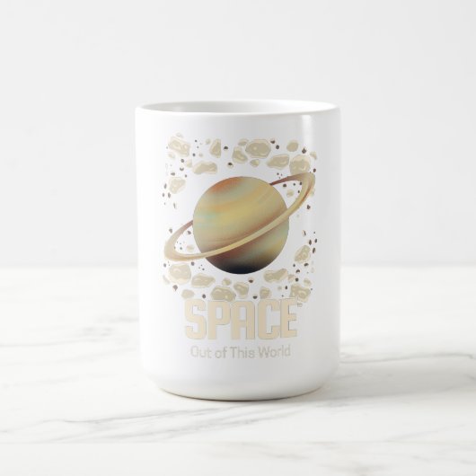 Brown Beige Saturn Planet Kaffeetasse (Mittel)