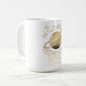 Brown Beige Saturn Planet Kaffeetasse (Vorderseite Links)