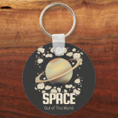 Brown Beige Saturn Planet Schlüsselanhänger (Vorderseite)
