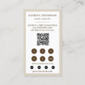 Brown Beige Stripes Bakery Logo Loyalty Punch Visitenkarte (Rückseite)