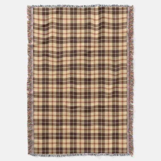 Brown beige Tartankarierte Throw-Decke Decke (Vorderseite Vertikal)